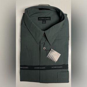 Men’s Modern Elements Green Long Sleeve Dress Shirt Size Large 16 1/2 34/35